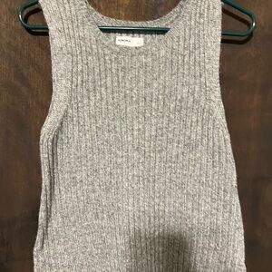 Sleeveless Somoma Ribbed Knit Tank Top sweater - Heather Gray